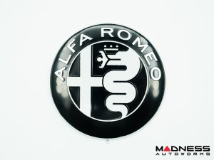 Alfa Romeo Emblems & Badges Kit - Black - "Alfa Romeo" + "Sportiva" Emblems + 2 AR Badges
